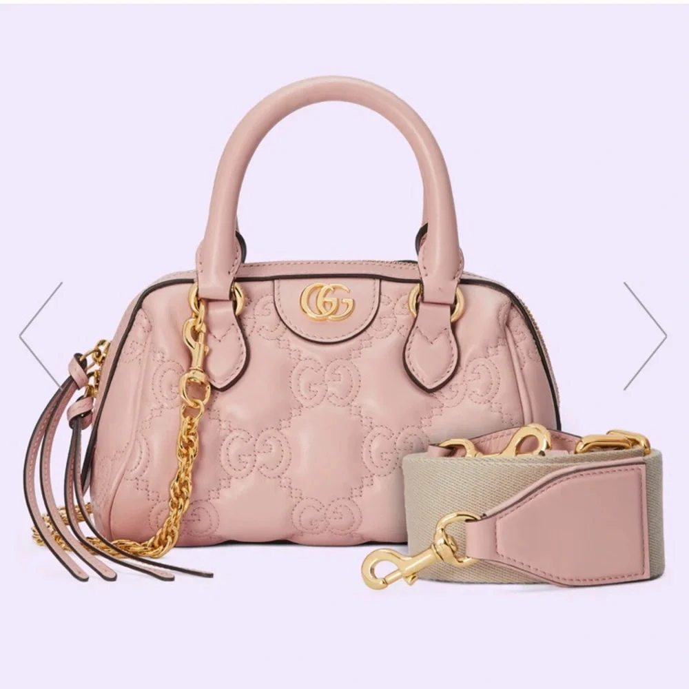 Gucci GG matelassé mini bag in pink leather - Picture 4 of 15